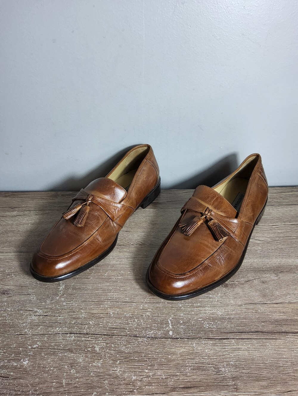 JOHNSTON & MURPHY Mens Dress Shoes Leather Tassel Loafers 11.5